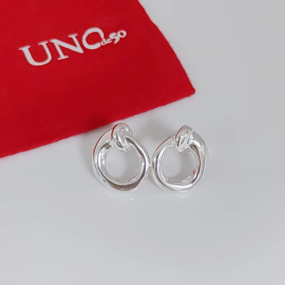 UNO de 50 Earring Round O-Shaped Earrings Silver-plated Earrings Women Jewelry